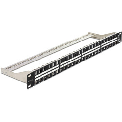 Patchpanel 19" Keystone 48-portowy 1U czarny Delock 43280