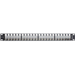 Patchpanel 19" Keystone 48-portowy 1U czarny Delock 43280