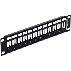 Patchpanel 10" Keystone 12-portowy metalowy czarny Delock 43326