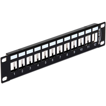 Patchpanel 10" Keystone 12-portowy metalowy czarny Delock 43326