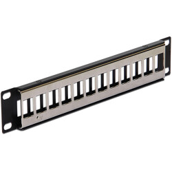 Patchpanel 10" Keystone 12-portowy metalowy czarny Delock 43326