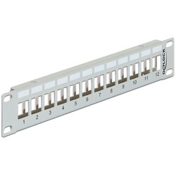 Patchpanel 10" Keystone 12-portowy metalowy szary Delock 43327