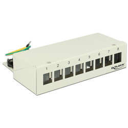 Patchpanel Desktop Keystone 8-portowy metalowy szary Delock 43336