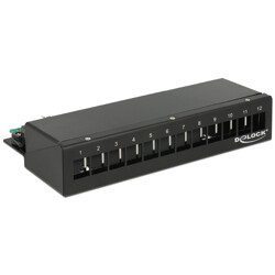 Patchpanel Desktop Keystone 12-portowy metalowy czarny Delock 43339