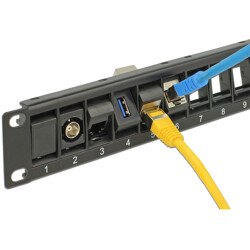 Patchpanel 19" Keystone 24-portowy obrotowy czarny Delock 43340