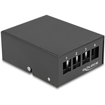 Krosownica Keystone 4-portowa czarna Delock 43409