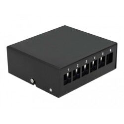 Krosownica Keystone 6-portowa czarna Delock 43411