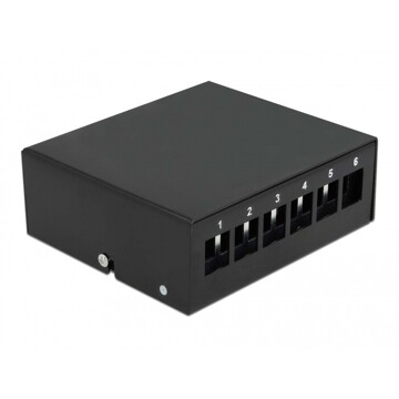 Krosownica Keystone 6-portowa czarna Delock 43411