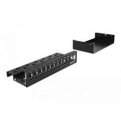 Krosownica Keystone 12-portowa czarna Delock 43415