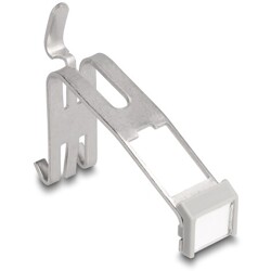 Uchwyt Keystone 1-portowy z polem opisowym na szynę DIN metalowy Delock 66477