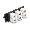 Panel adaptera Keystone 6-portowy czarny Delock 66996