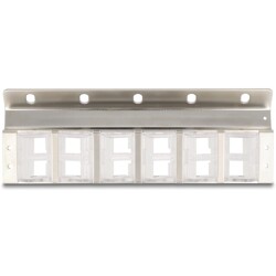 Uchwyt Keystone 12-portowy do montażu w stojaku 10″ i 19″ oraz na ścianie z możliwością odchylenia Delock 67040