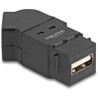 Złącze USB 2.0 Typu-A do montażu panelowego żeńskie do żeńskiego Typu-A pod kątem 45° czarne Delock 67150