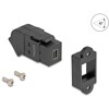 Mocowanie panelowe Mini DisplayPort żeńskie do żeńskiego DisplayPort kątowe 45° 8K 30 Hz czarne Delock 67154