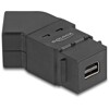 Mocowanie panelowe Mini DisplayPort żeńskie do żeńskiego DisplayPort kątowe 45° 8K 30 Hz czarne Delock 67154