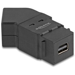 Mocowanie panelowe Mini DisplayPort żeńskie do żeńskiego DisplayPort kątowe 45° 8K 30 Hz czarne Delock 67154