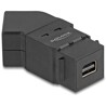 Mocowanie panelowe Mini DisplayPort żeńskie do żeńskiego DisplayPort kątowe 45° 8K 30 Hz czarne Delock 67154
