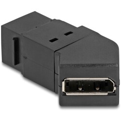Mocowanie panelowe Mini DisplayPort żeńskie do żeńskiego DisplayPort kątowe 45° 8K 30 Hz czarne Delock 67154