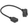 Mocowanie panelowe Mini DisplayPort żeńskie do żeńskiego DisplayPort kątowe 45° z przewodem 30 cm 8K 30 Hz czarne Delock 67155