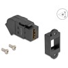 Mocowanie panelowe HDMI żeńskie do żeńskiego HDMI kątowe 45° 8K 60 Hz czarne Delock 67156