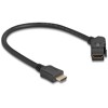 Złącze HDMI do montażu panelowego żeńskie do męskiego HDMI pod kątem 45° z przewodem 30 cm 8K 60 Hz czarne Delock 67157