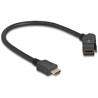 Złącze HDMI do montażu panelowego żeńskie do męskiego HDMI pod kątem 45° z przewodem 30 cm 8K 60 Hz czarne Delock 67157