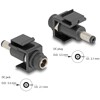 Moduł Keystone DC 5.5 x 2.1 mm wtyk żeński do wtyku DC 5.5 x 2.1 mm męski czarny Delock 84162