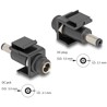 Moduł Keystone DC 5.5 x 2.1 mm wtyk żeński do wtyku DC 5.5 x 2.1 mm męski czarny Delock 84162