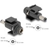 Moduł Keystone DC 5.5 x 2.1 mm wtyk żeński do wtyku DC 5.5 x 2.5 mm męski czarny Delock 84163