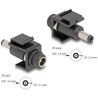 Moduł Keystone DC 5.5 x 2.1 mm wtyk żeński do wtyku DC 5.5 x 2.5 mm męski czarny Delock 84163