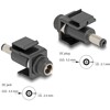 Moduł Keystone DC 5.5 x 2.5 mm wtyk żeński do wtyku DC 5.5 x 2.1 mm męski czarny Delock 84164