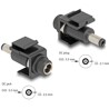 Moduł Keystone DC 5.5 x 2.5 mm wtyk żeński do wtyku DC 5.5 x 2.1 mm męski czarny Delock 84164