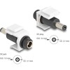 Moduł Keystone DC 5.5 x 2.1 mm wtyk żeński do wtyku DC 5.5 x 2.1 mm męski biały Delock 84174