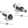 Moduł Keystone DC 5.5 x 2.1 mm wtyk żeński do wtyku DC 5.5 x 2.1 mm męski biały Delock 84174