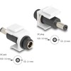 Moduł Keystone DC 5.5 x 2.1 mm wtyk żeński do wtyku DC 5.5 x 2.5 mm męski biały Delock 84175