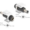 Moduł Keystone DC 5.5 x 2.1 mm wtyk żeński do wtyku DC 5.5 x 2.5 mm męski biały Delock 84175