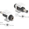Moduł Keystone DC 5.5 x 2.5 mm wtyk żeński do wtyku DC 5.5 x 2.1 mm męski biały Delock 84176