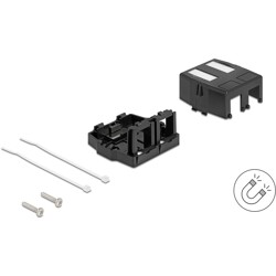 Keystone Surface Mounted Box 2-portowy z magnetycznym dnem czarny Delock 85842