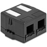 Keystone Surface Mounted Box 2-portowy z magnetycznym dnem czarny Delock 85842