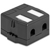 Keystone Surface Mounted Box 2-portowy z magnetycznym dnem czarny Delock 85842