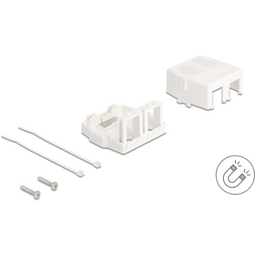 Keystone Surface Mounted Box 2-portowy z magnetycznym dnem biały Delock 85843