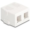 Keystone Surface Mounted Box 2-portowy z magnetycznym dnem biały Delock 85843