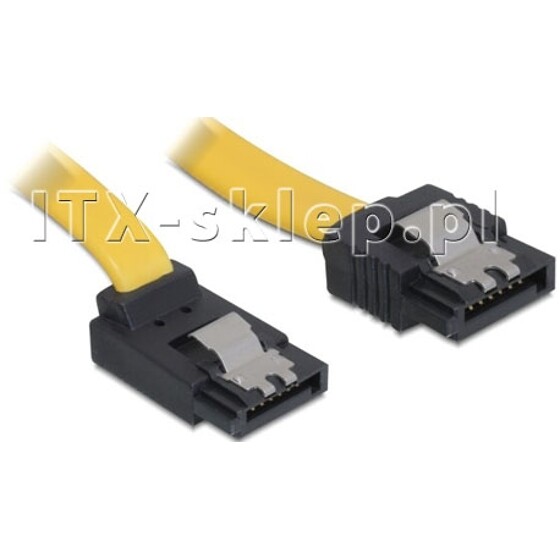 Kabel SATA górny/prosty 10 cm zatrzask Delock 82475