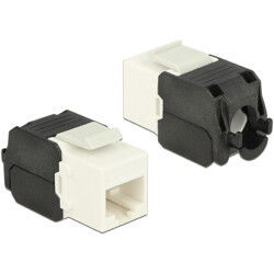 Moduł Keystone RJ45 do LSA beznarzędziowy Cat.6A UTP biały Delock 86266