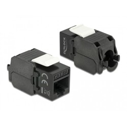 Moduł Keystone RJ45 do LSA beznarzędziowy Cat.6A UTP czarny Delock 86267