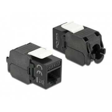 Moduł Keystone RJ45 do LSA beznarzędziowy Cat.6A UTP czarny Delock 86267