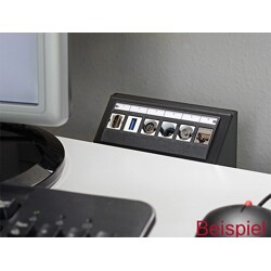 Panel multimedia Keystone 6-portowy czarny Delock 86268