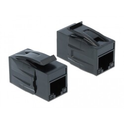 Moduł Keystone z gniazdem RJ45 do gniazda RJ45 Cat.6A UTP czarny Delock 86298