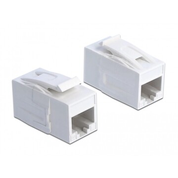 Moduł Keystone z gniazdem RJ45 do gniazda RJ45 Cat.6A UTP biały Delock 86299