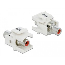 Moduł Keystone RCA wtyk żeński do RCA wtyk żeński czerwony biały Delock 86305